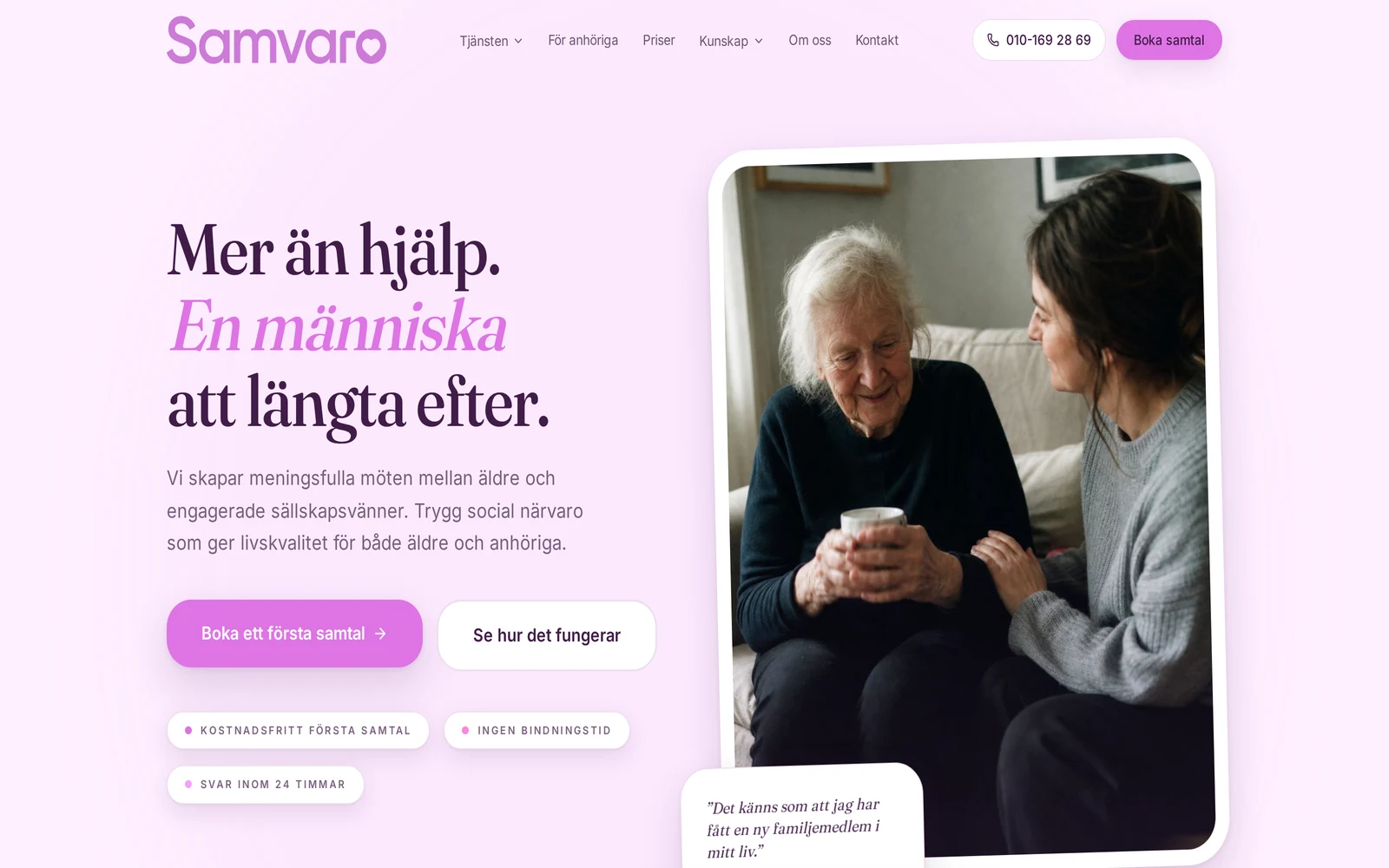 Case: Samvaro — homepage