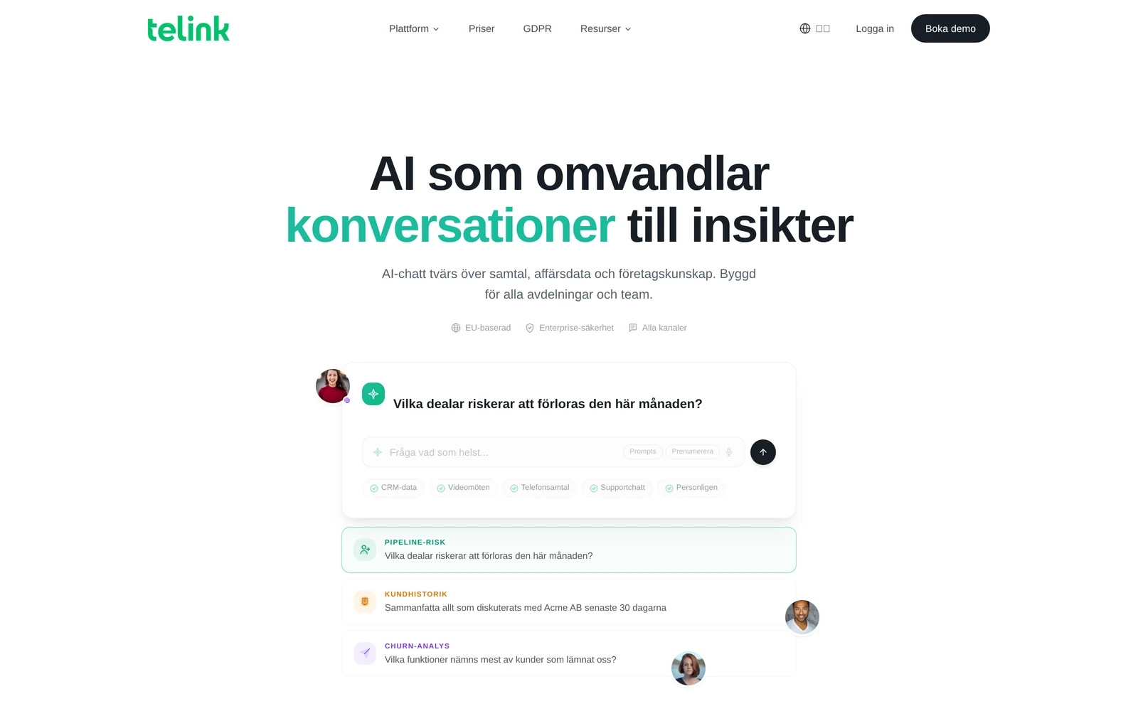 Case: Telink AI — homepage